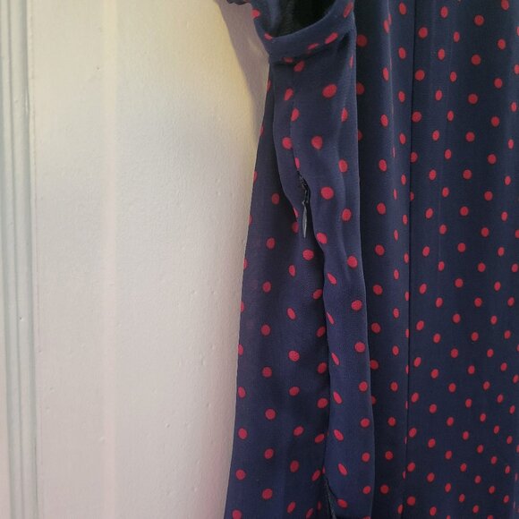 Navy Polkadot Dress Size 10 - Picture 5 of 10